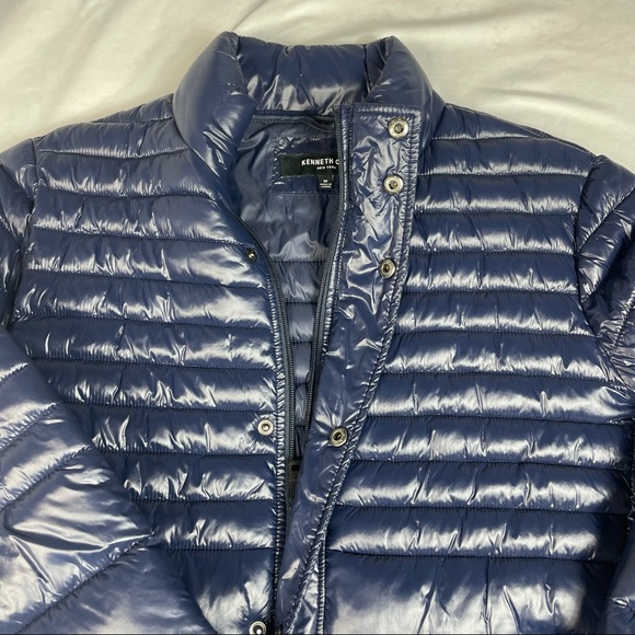 NWT Packable Quilted Jacket Kenneth Cole New York Men's Size M Navy Blue - Picture 2 of 4